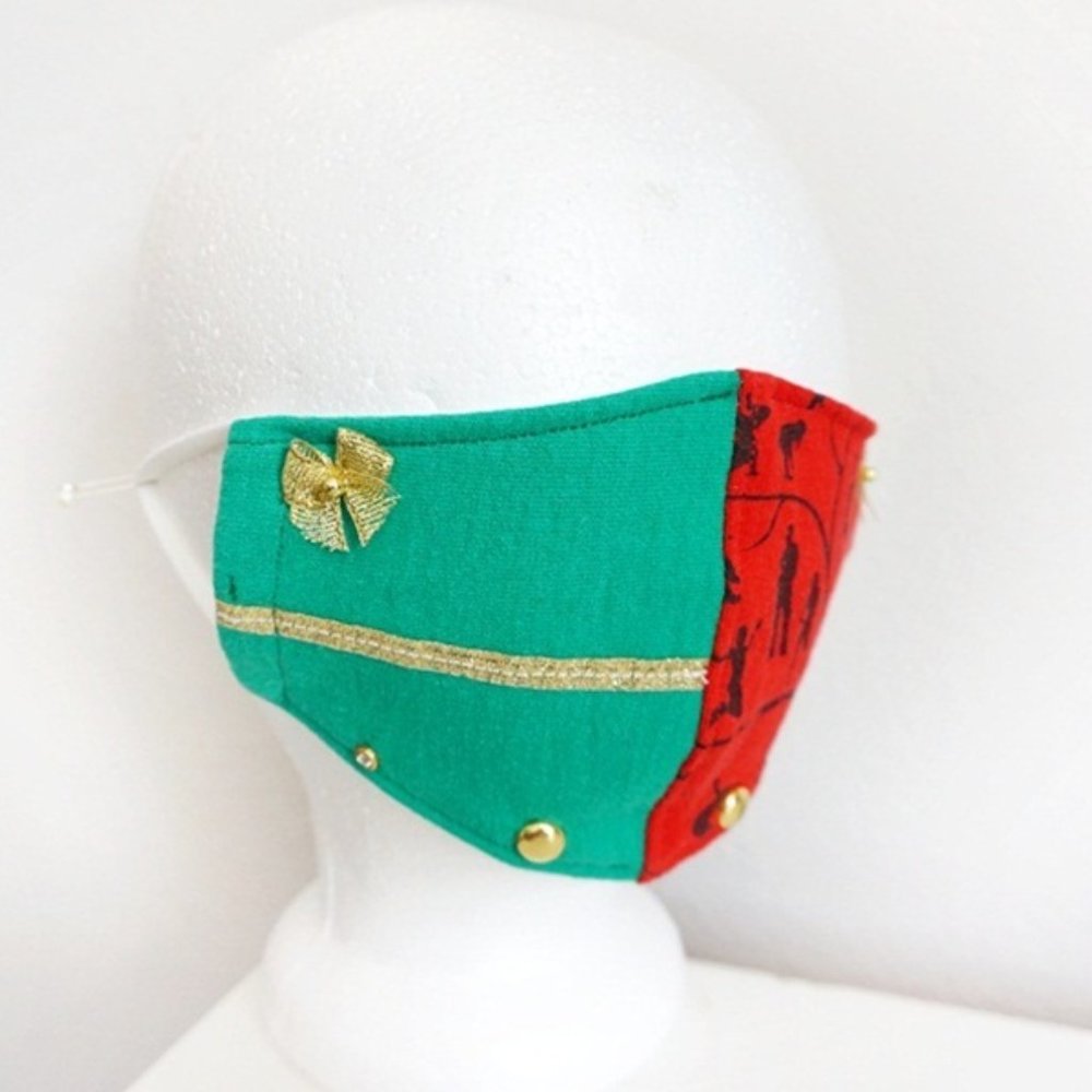 Green/Red Gold Notions Face Mask